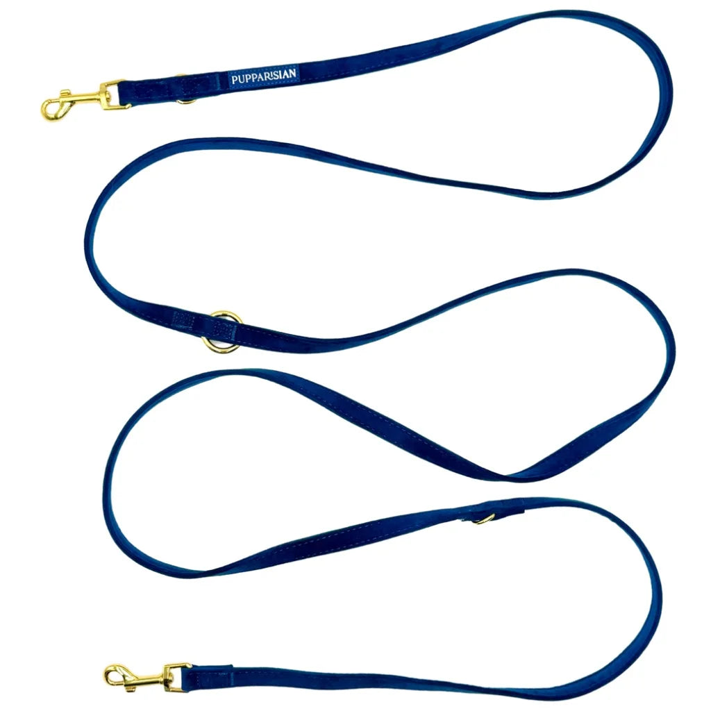 Sametové přepínací vodítko pro psa 3 m – tmavě modré