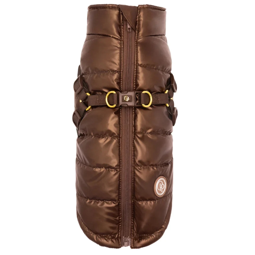 Kurtka dla psa zimowa 2w1 ocieplana wodoodporna - Brązowa