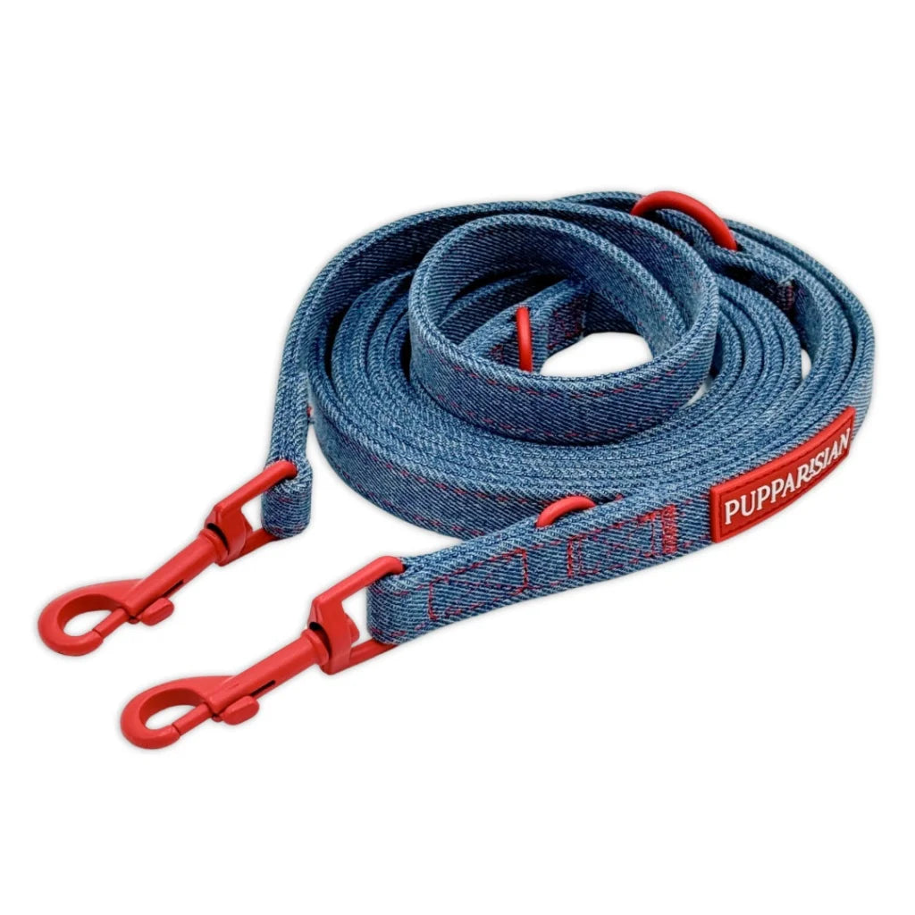 Přepínací vodítko pro psa 3 m – jeansové