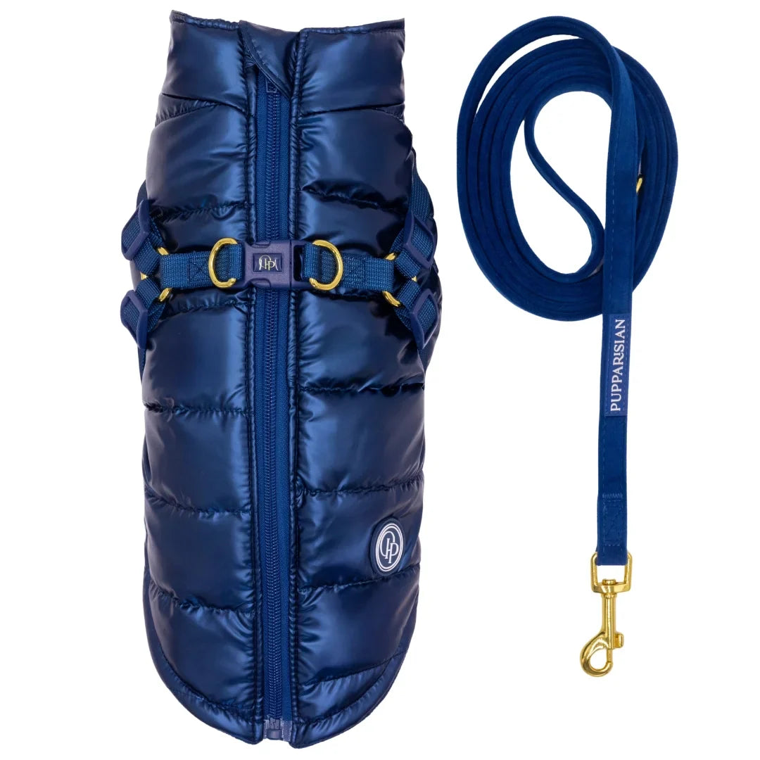 Kurtka dla psa zimowa 2w1 ocieplana wodoodporna - Granatowa