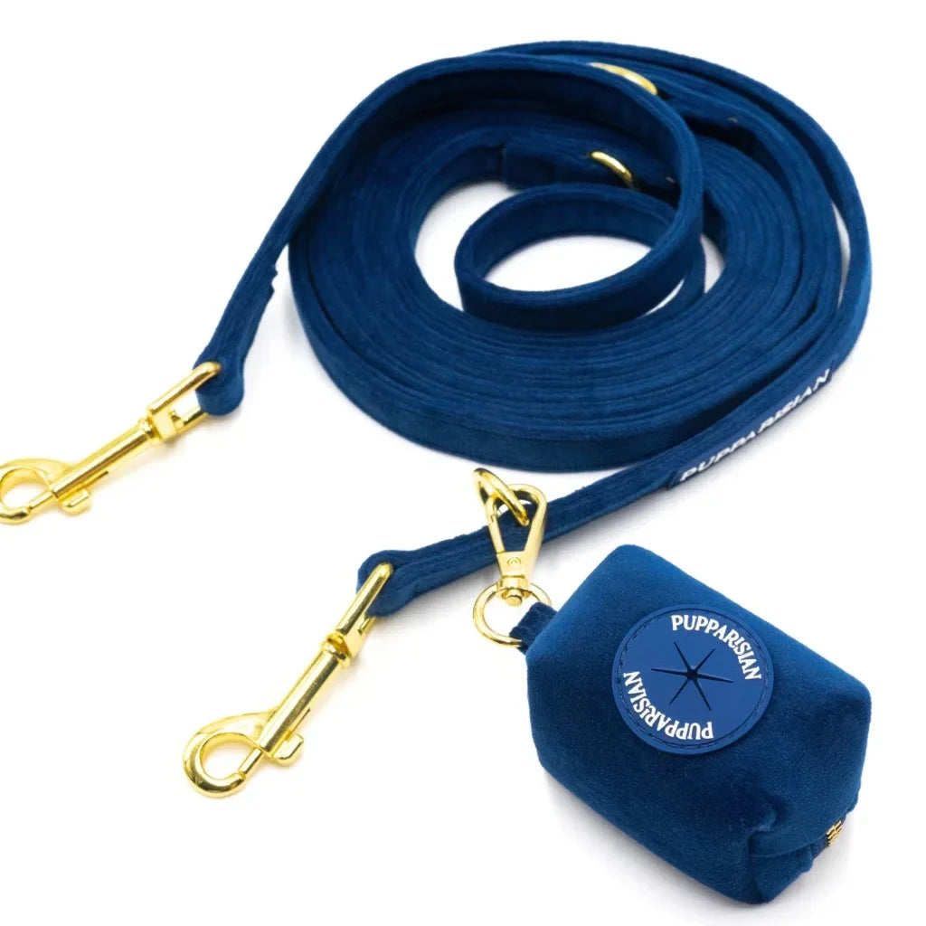 Sametové přepínací vodítko pro psa 3 m – tmavě modré