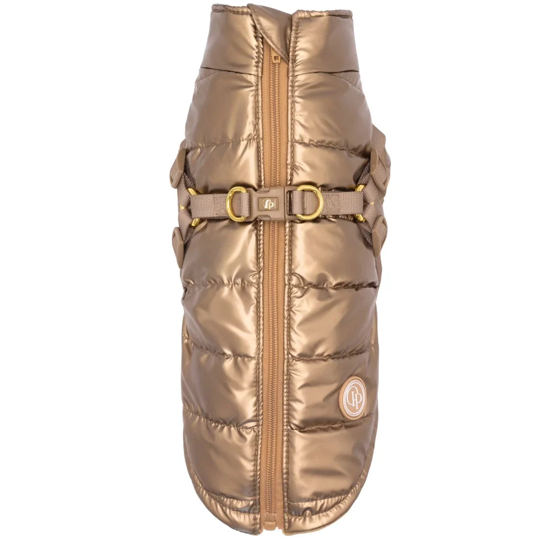 Kurtka dla psa zimowa 2w1 ocieplana wodoodporna - Złota