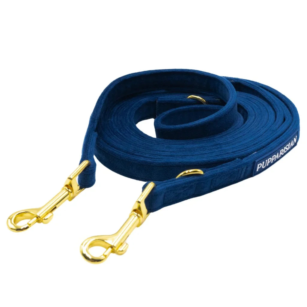 Sametové přepínací vodítko pro psa 3 m – tmavě modré