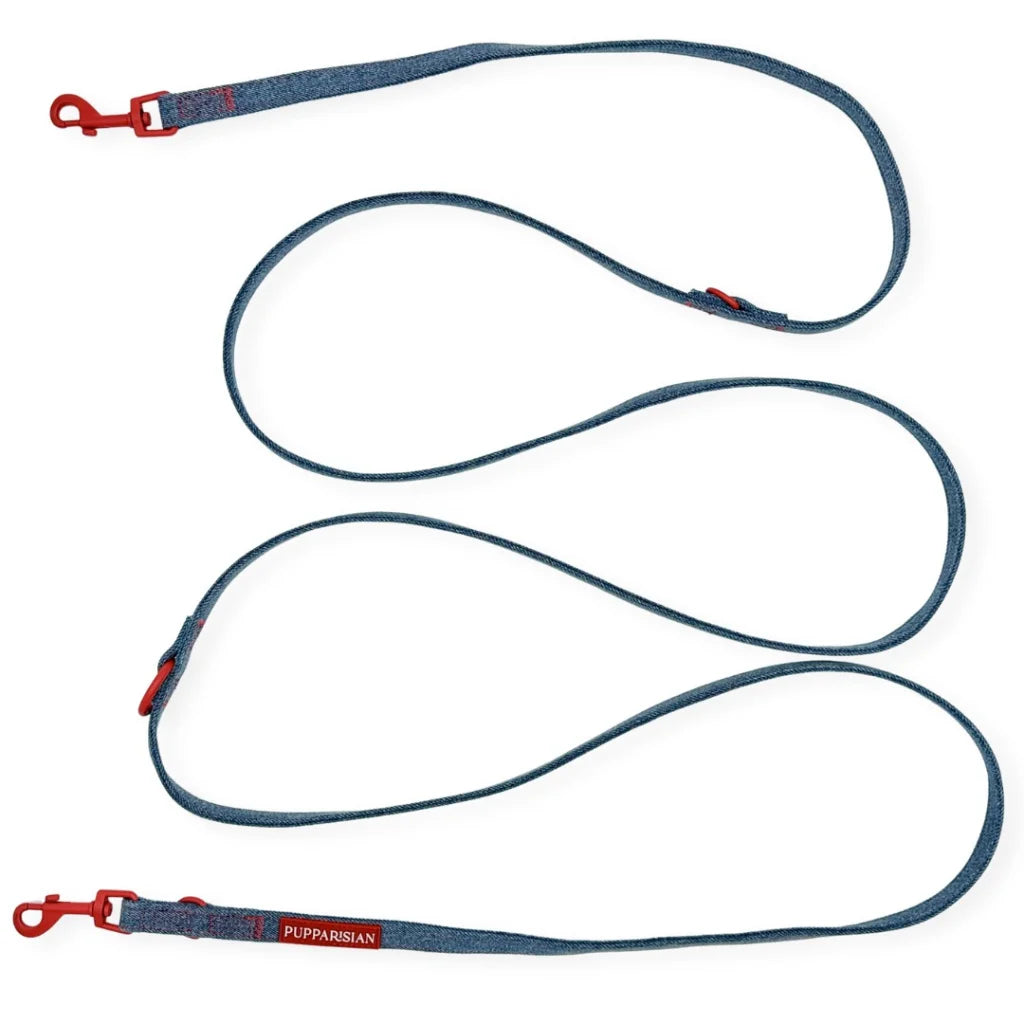 Přepínací vodítko pro psa 3 m – jeansové