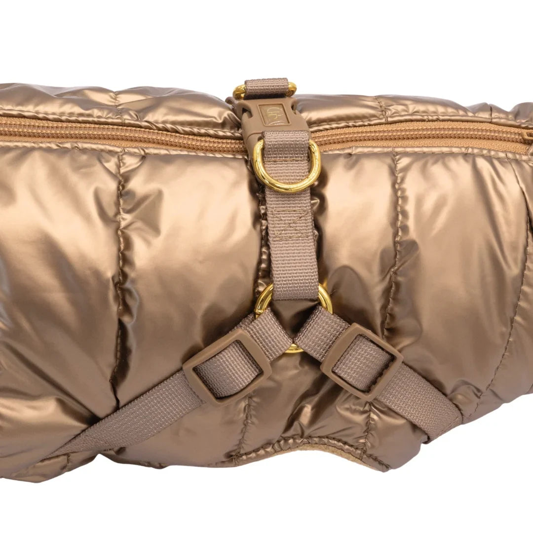 Kurtka dla psa zimowa 2w1 ocieplana wodoodporna - Złota