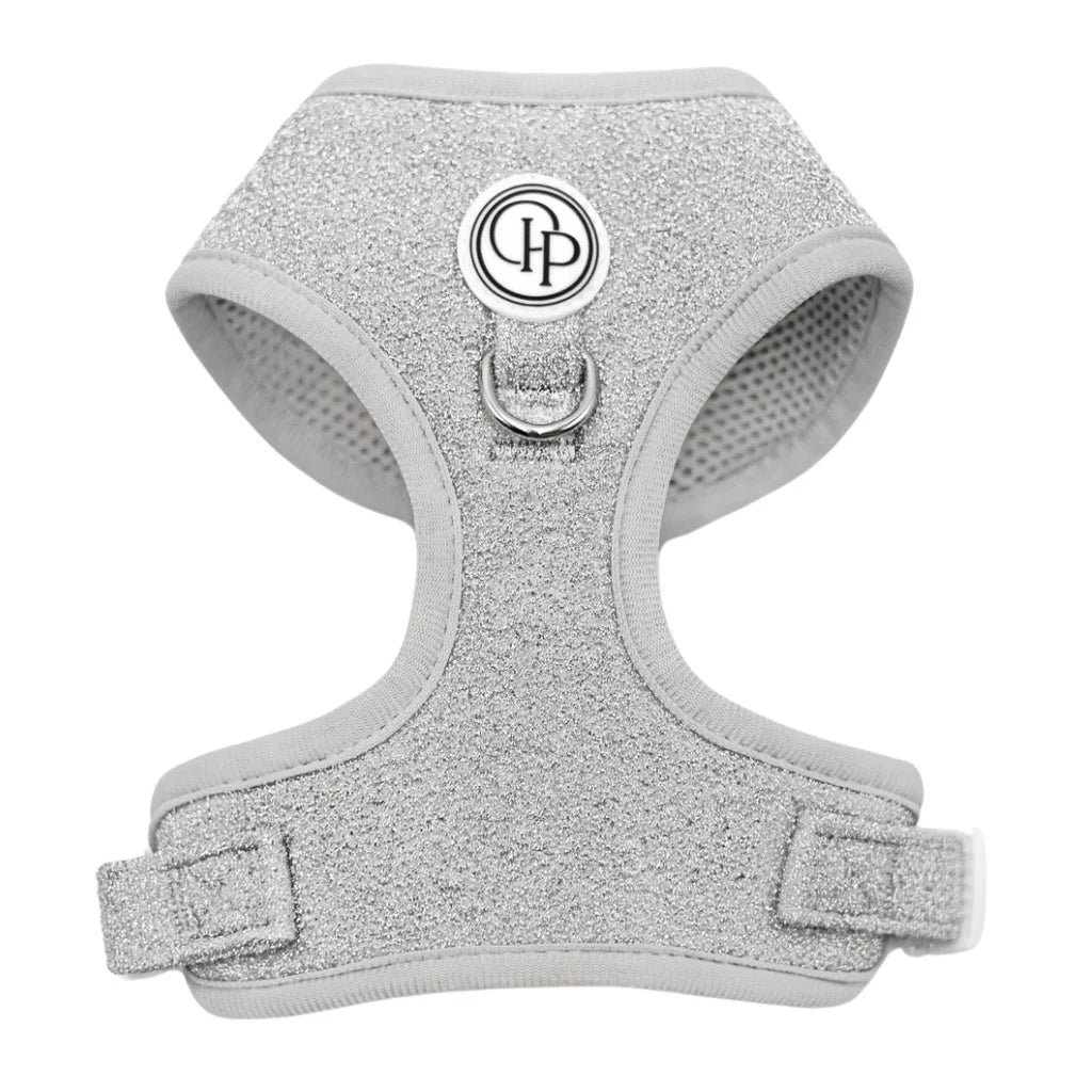 Beztlakový postroj pro psa – stříbrný lesklý