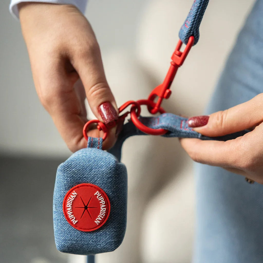 Přepínací vodítko pro psa 3 m – jeansové
