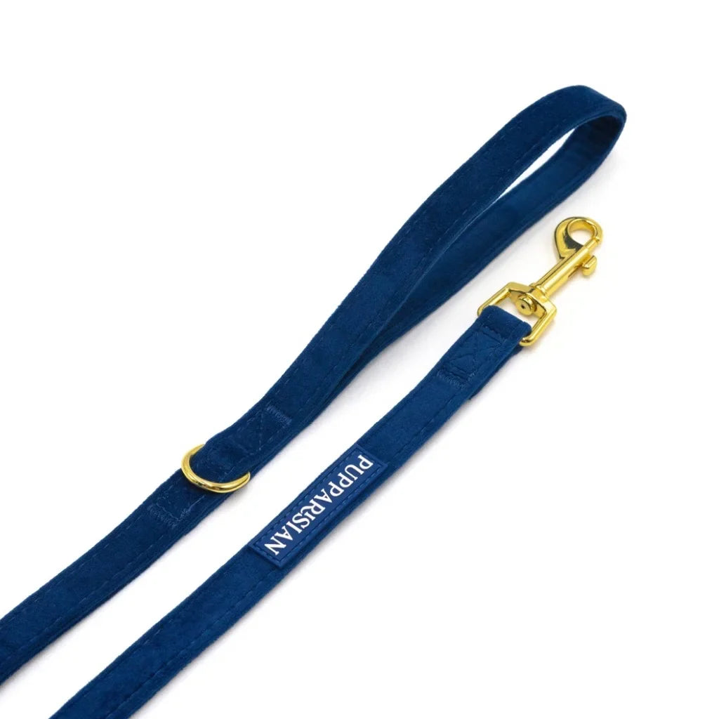 Sametové městské vodítko pro psa – tmavě modré 190 cm