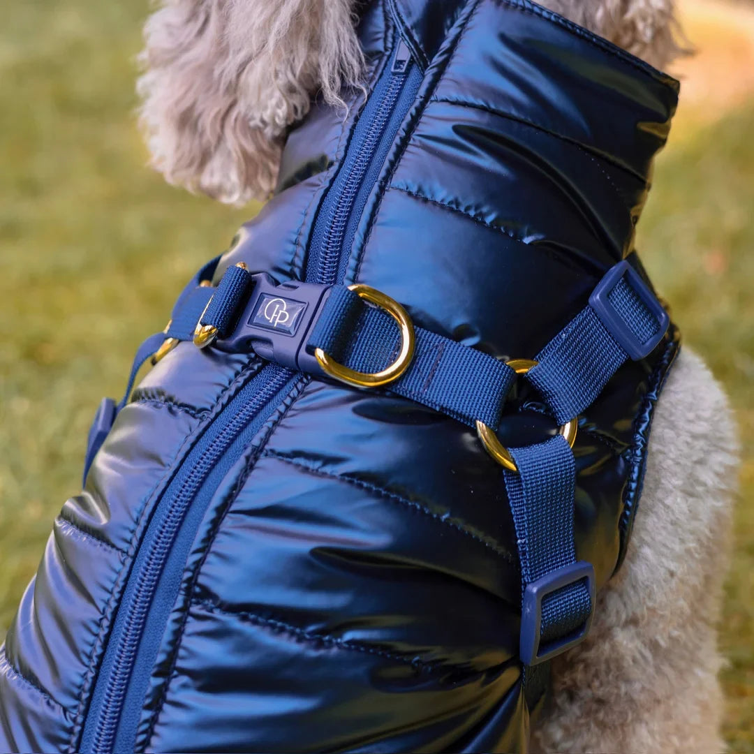 Kurtka dla psa zimowa 2w1 ocieplana wodoodporna - Granatowa