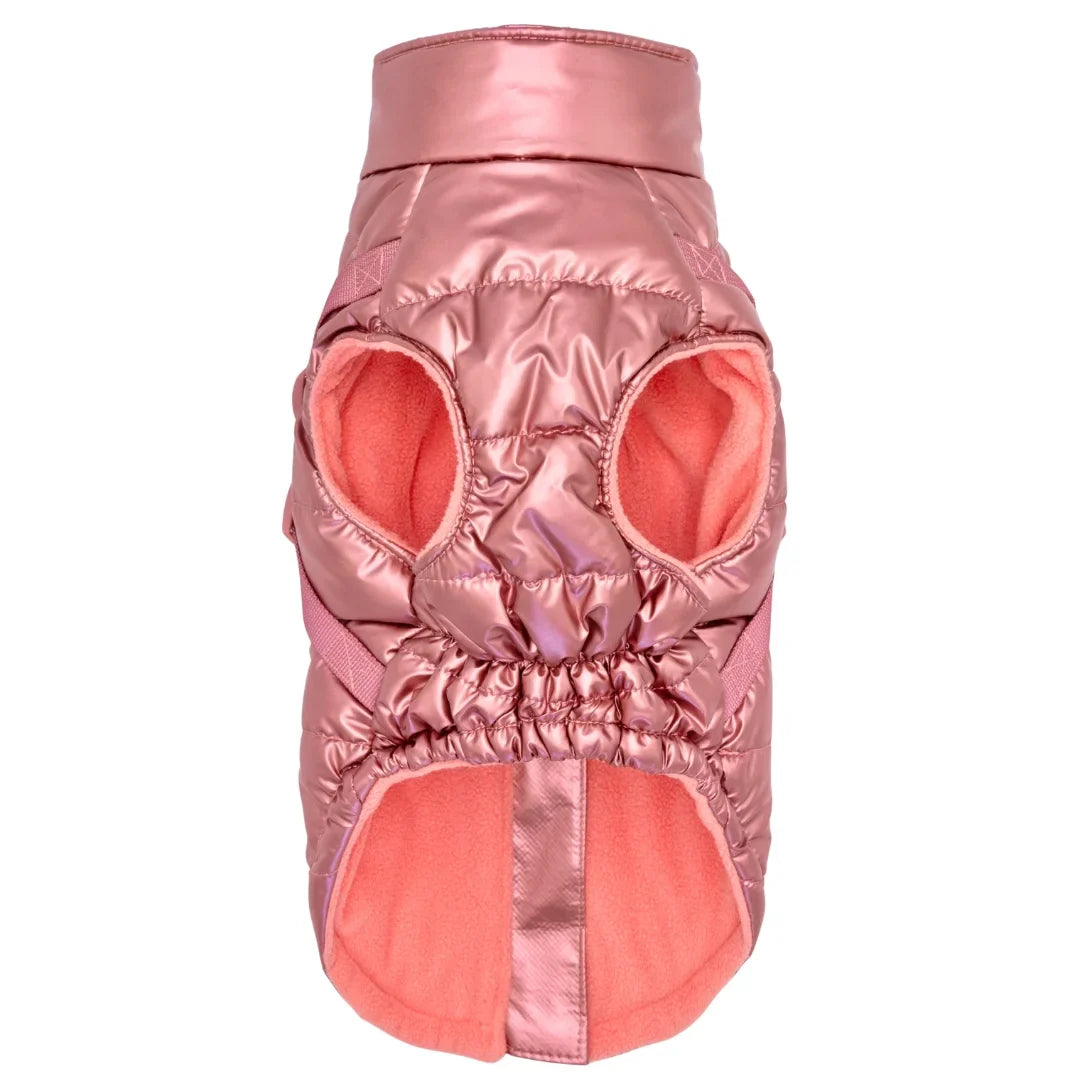 Zimní bunda pro psa 2v1 – zateplená a voděodolná - růžová