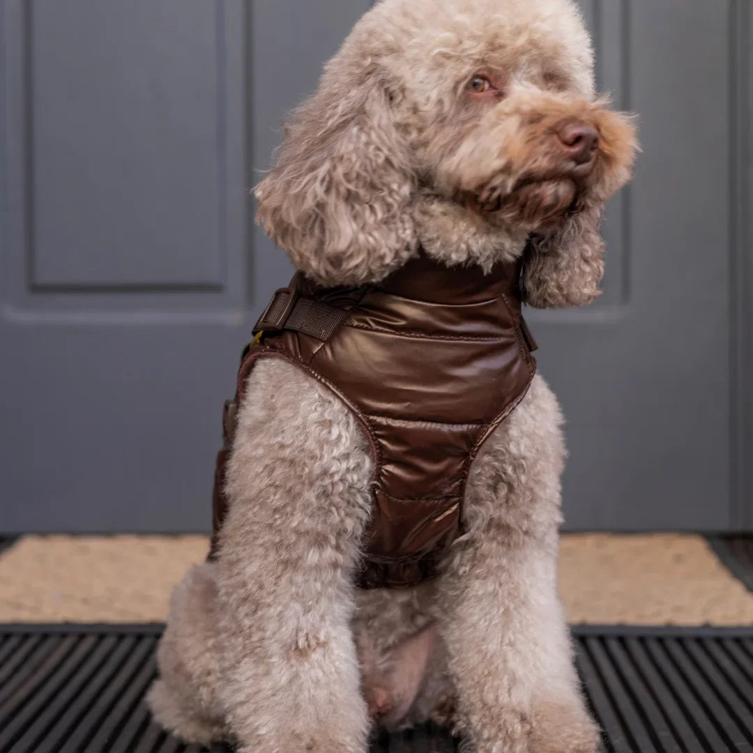 Kurtka dla psa zimowa 2w1 ocieplana wodoodporna - Brązowa