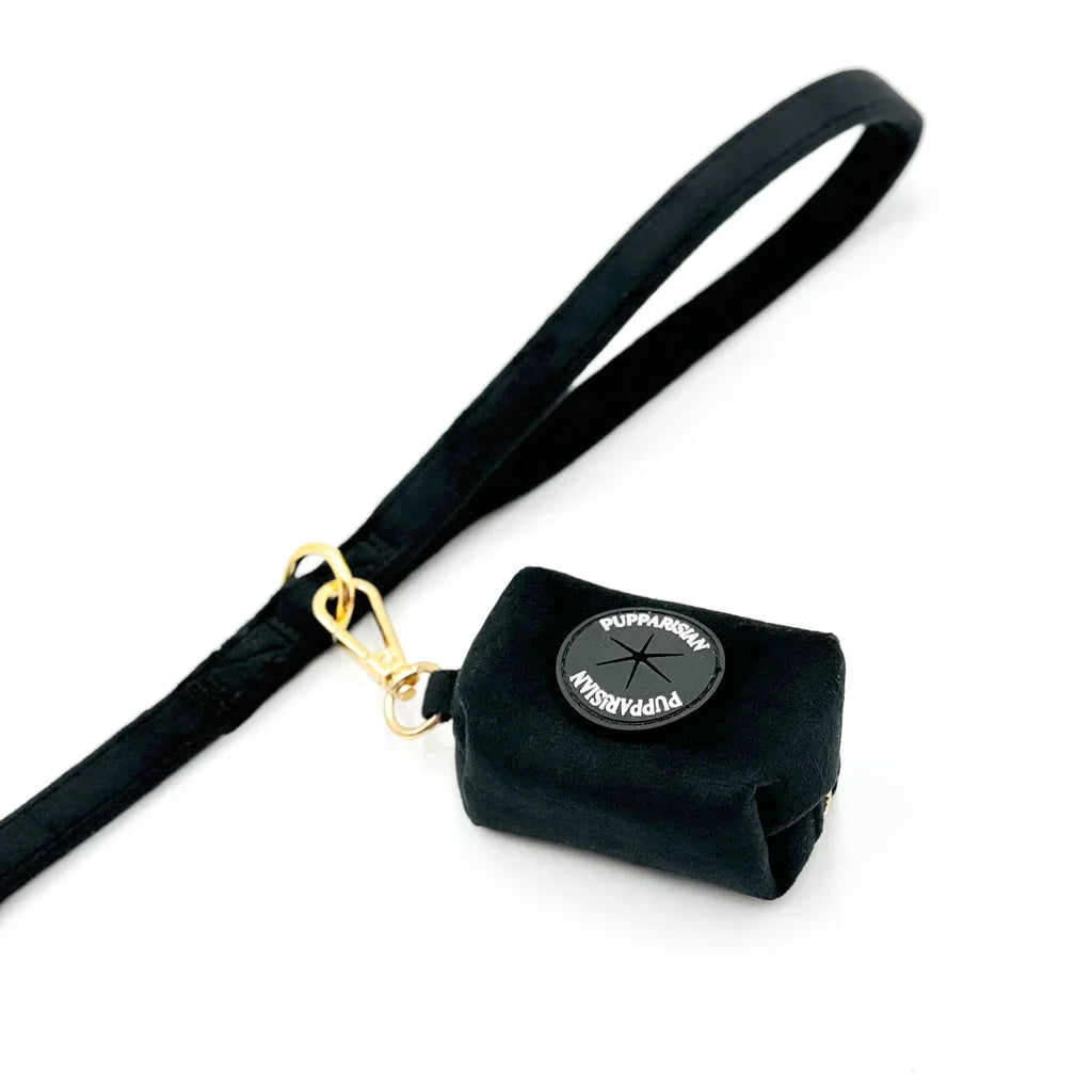 Sametové městské vodítko pro psa – černé 190 cm