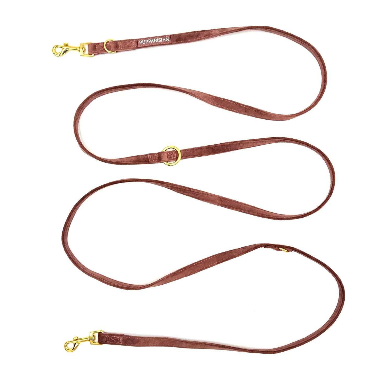 Sametové přepínací vodítko pro psa 3 m – cihlově růžové