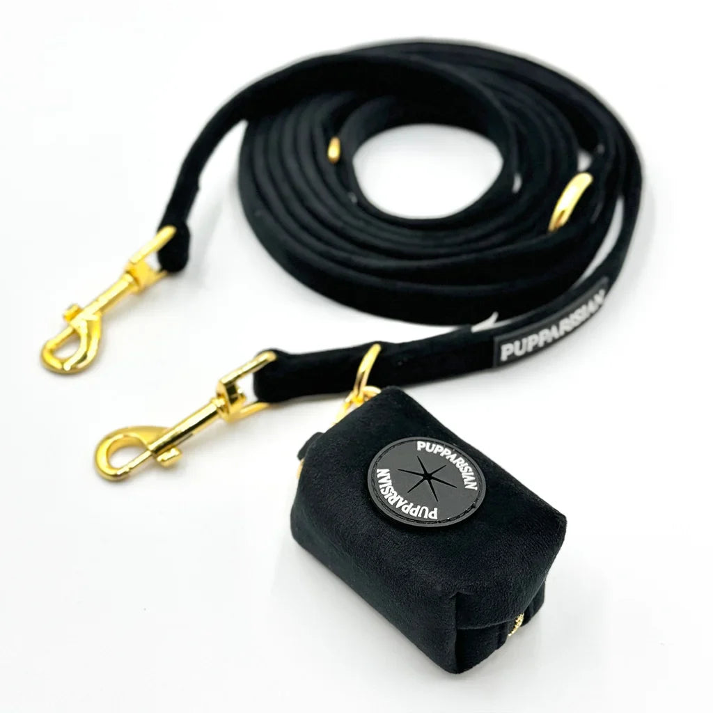 Sametové přepínací vodítko pro psa 3 m – černé