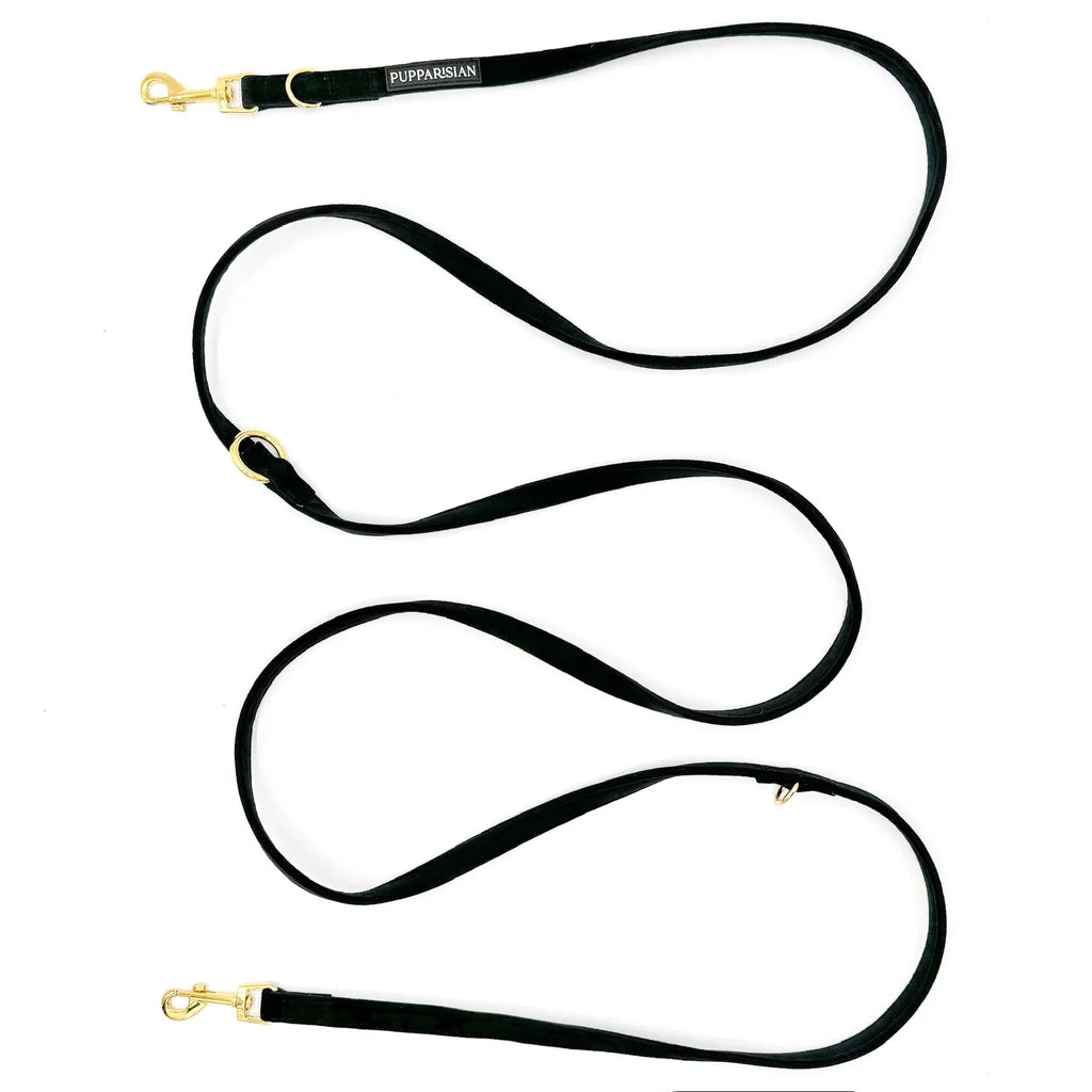 Sametové přepínací vodítko pro psa 3 m – černé