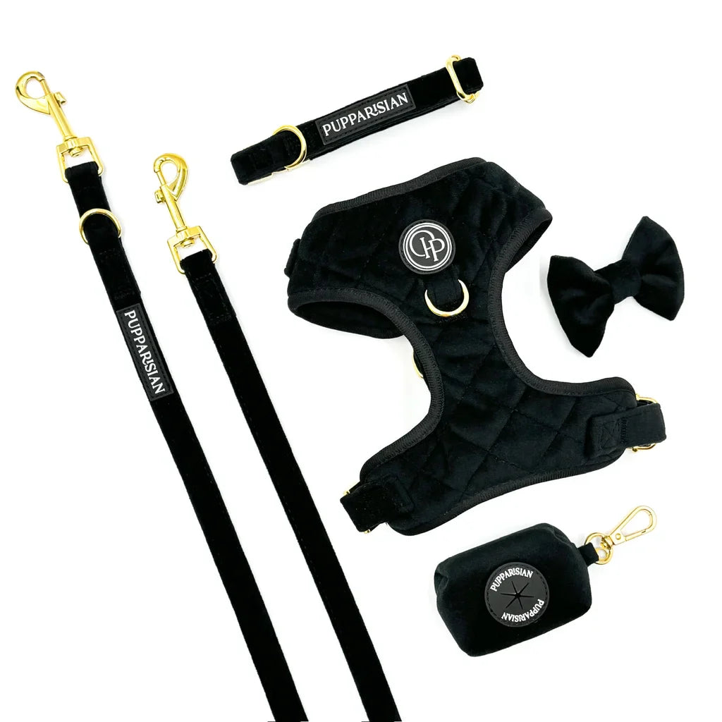 Sametové přepínací vodítko pro psa 3 m – černé