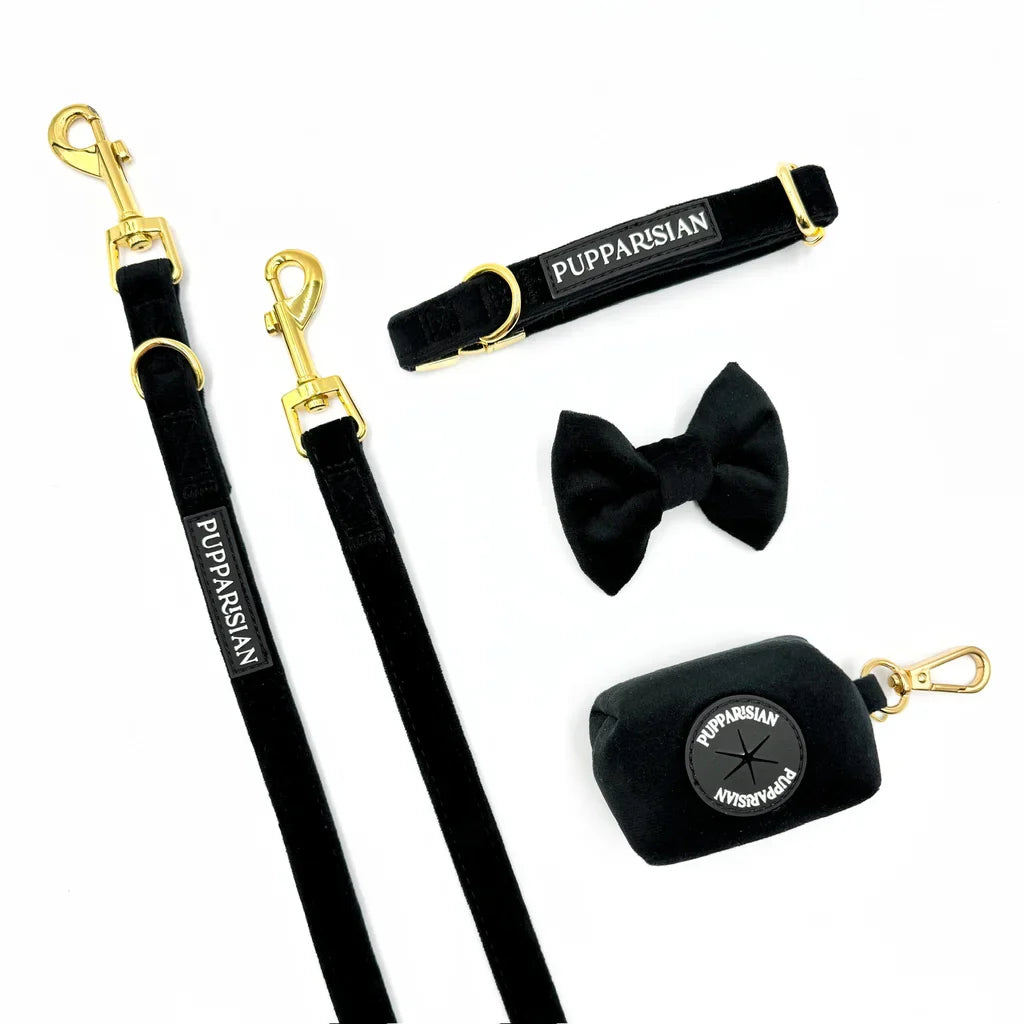 Sametové přepínací vodítko pro psa 3 m – černé