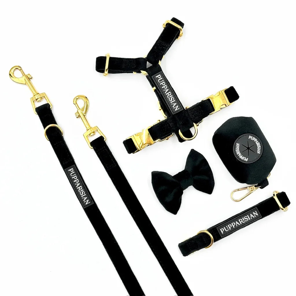 Sametové přepínací vodítko pro psa 3 m – černé