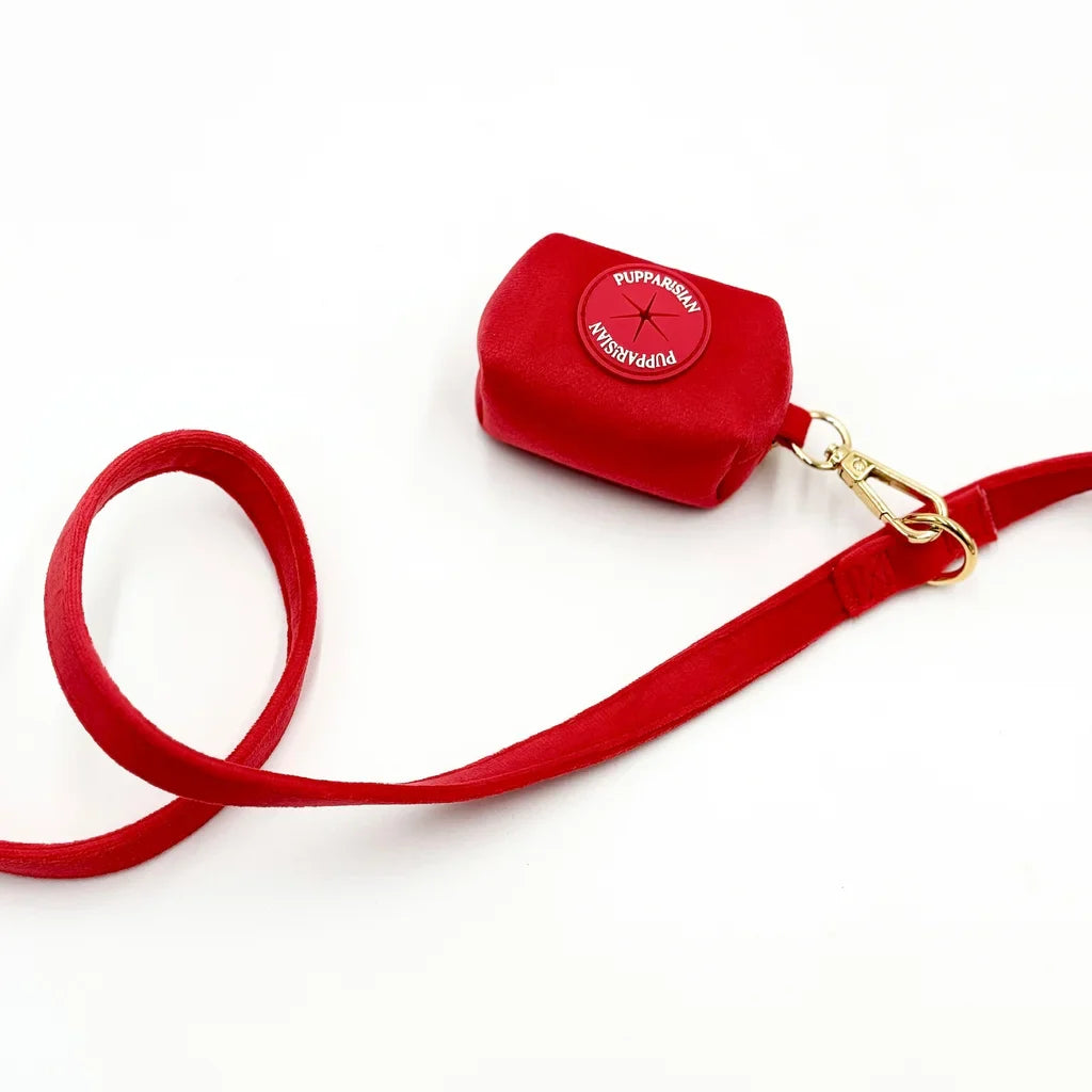 Sametové přepínací vodítko pro psa 3 m – červené