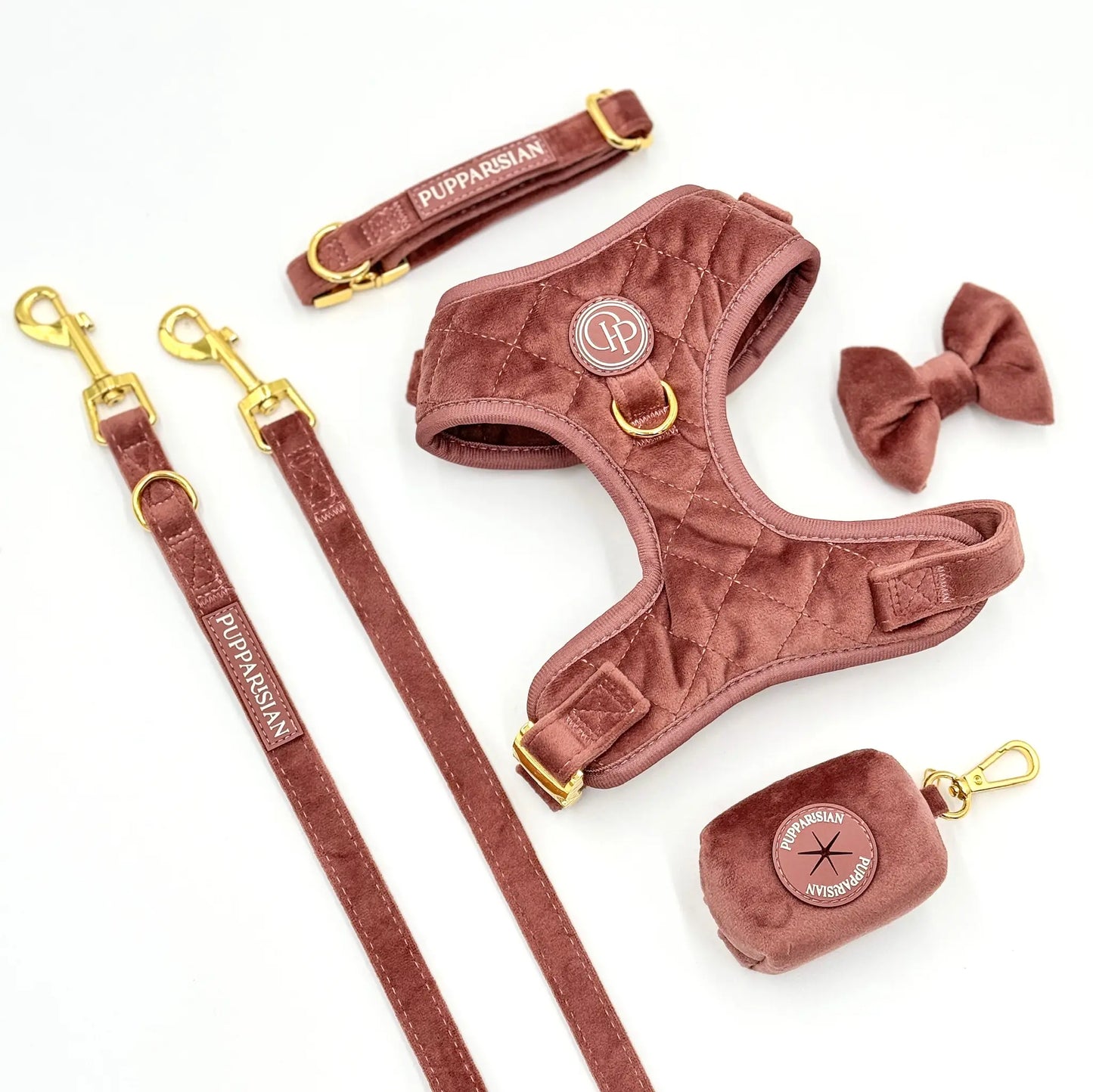 Sametové přepínací vodítko pro psa 3 m – cihlově růžové