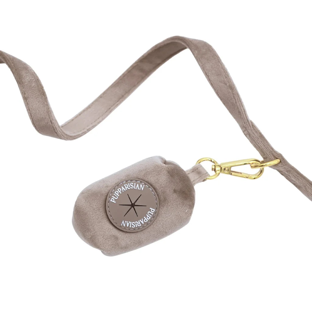 Sametové pouzdro na sáčky na exkrementy – béžové