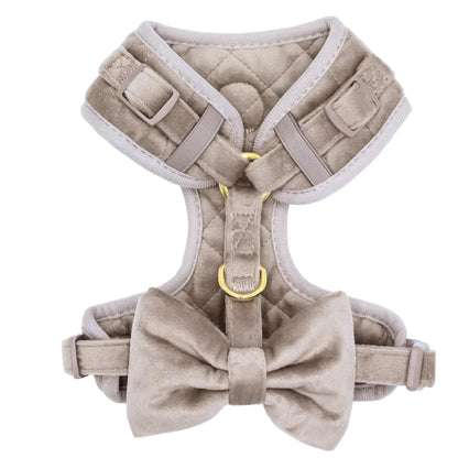 Sametový beztlakový postroj pro psa – béžový