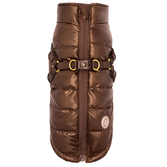 Kurtka dla psa zimowa 2w1 ocieplana wodoodporna - Brązowa