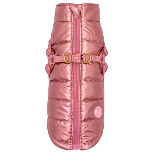 Zimní bunda pro psa 2v1 – zateplená a voděodolná - růžová