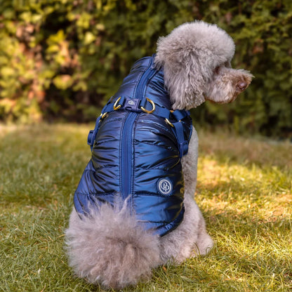 Kurtka dla psa zimowa 2w1 ocieplana wodoodporna - Granatowa