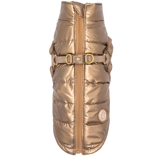 Kurtka dla psa zimowa 2w1 ocieplana wodoodporna - Złota