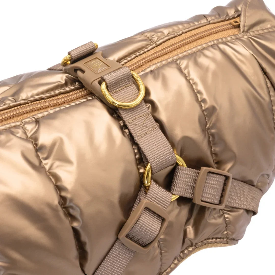 Kurtka dla psa zimowa 2w1 ocieplana wodoodporna - Złota