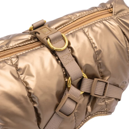 Kurtka dla psa zimowa 2w1 ocieplana wodoodporna - Złota