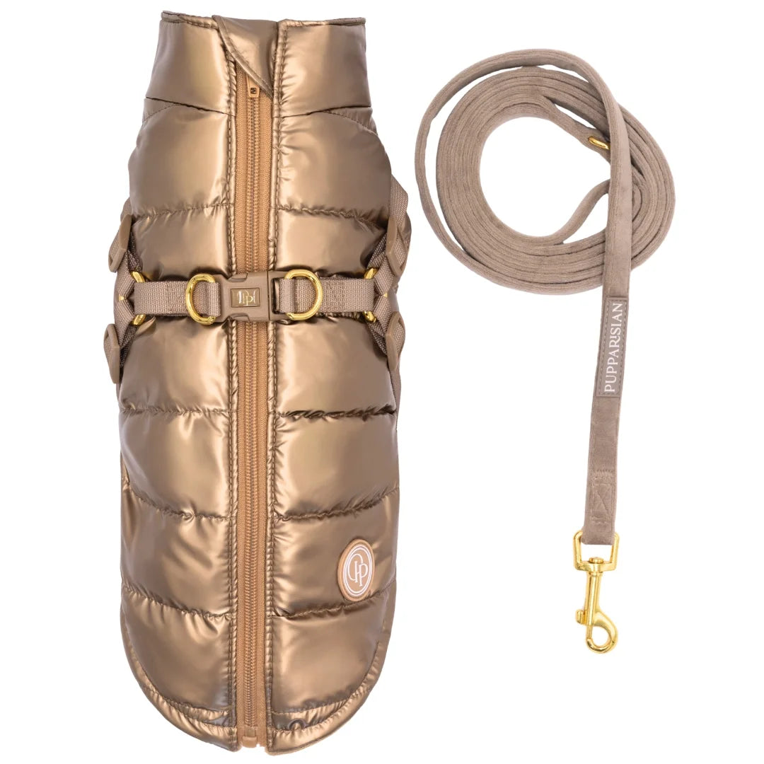 Kurtka dla psa zimowa 2w1 ocieplana wodoodporna - Złota