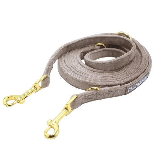 Sametové přepínací vodítko pro psa 3 m – béžové