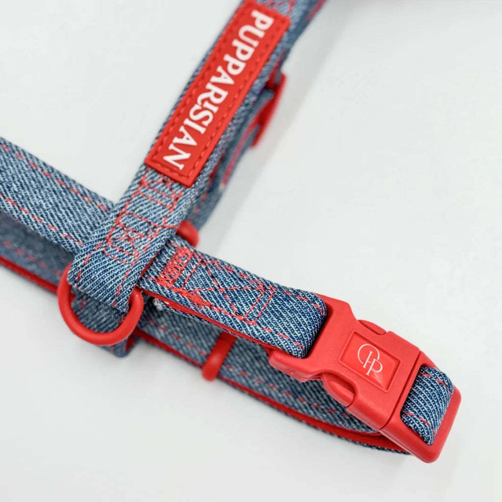 Postroj typu guard pro psa – džínový