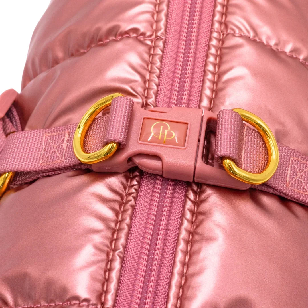 Zimní bunda pro psa 2v1 – zateplená a voděodolná - růžová