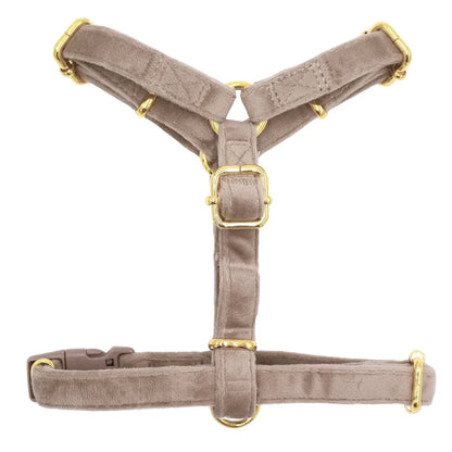 Sametový postroj typu guard pro psa – béžový