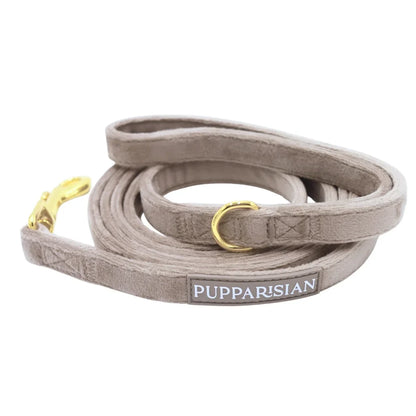 Sametové městské vodítko pro psa – béžové 190 cm
