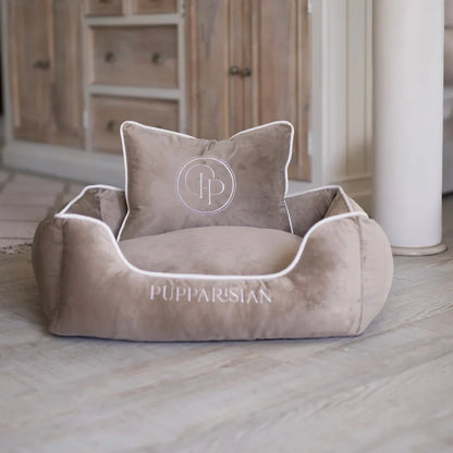 Sametový pelíšek pro psa – béžový