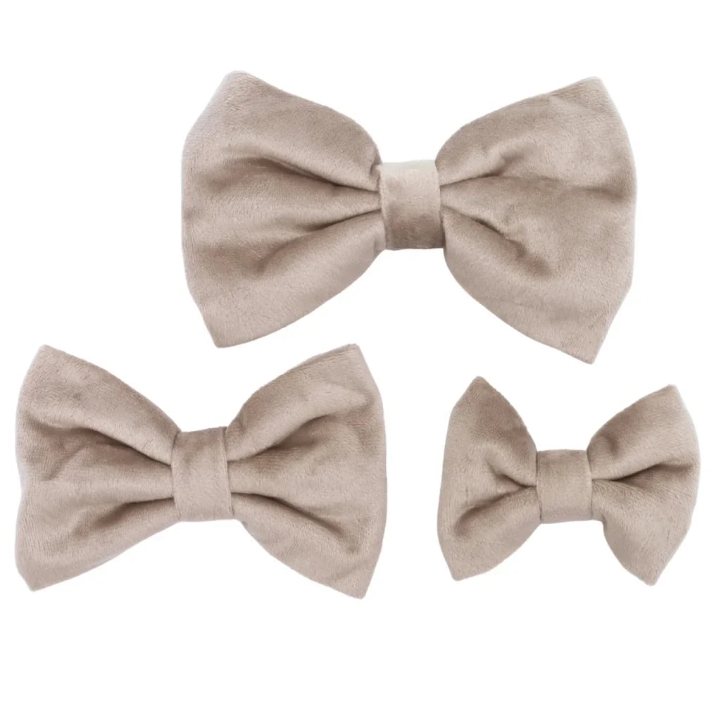 Sametový motýlek pro psa – béžový