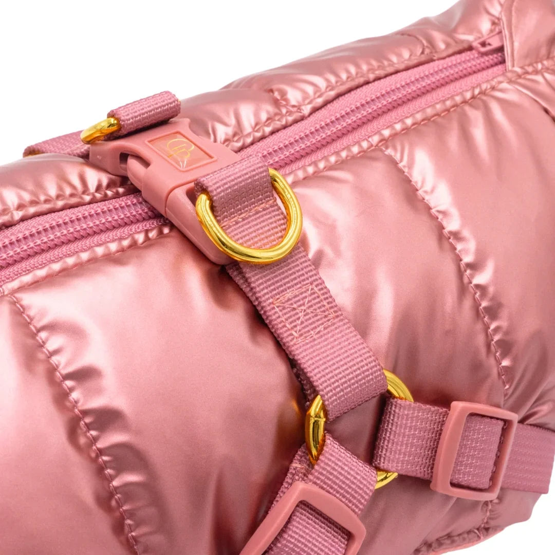 Zimní bunda pro psa 2v1 – zateplená a voděodolná - růžová