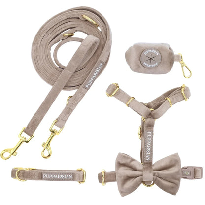 Sametové přepínací vodítko pro psa 3 m – béžové