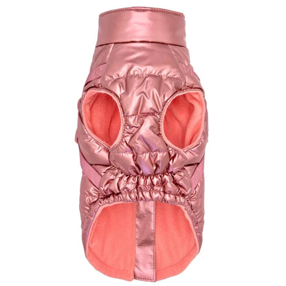 Zimní bunda pro psa 2v1 – zateplená a voděodolná - růžová