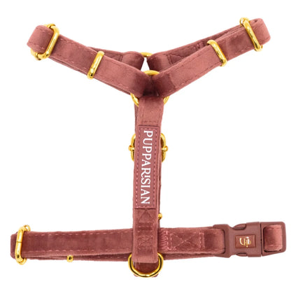 Welurowe szelki guard dla psa 2.0 - ceglasty róż