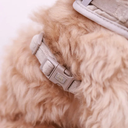 Sametový beztlakový postroj pro psa – béžový