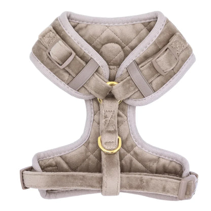 Sametový beztlakový postroj pro psa – béžový