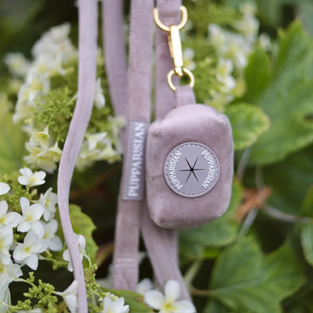 Sametové pouzdro na sáčky na exkrementy – béžové