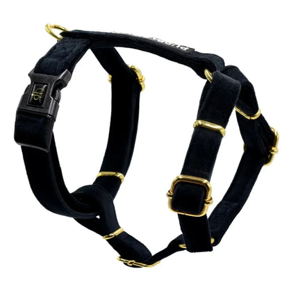 Sametový postroj typu guard pro psa 2.0 – černý