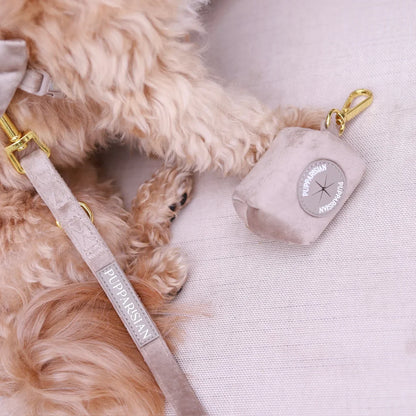 Sametové pouzdro na sáčky na exkrementy – béžové