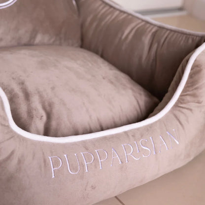 Sametový pelíšek pro psa – béžový